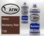 Preview: Volvo, Mulberry Red, 739: 400ml Sprühdose + 400ml Klarlack - Set, von ATW Autoteile West.
